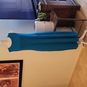 Eileen Fisher Blue Maxi Dress No Pockets Very Soft Bouncy Material